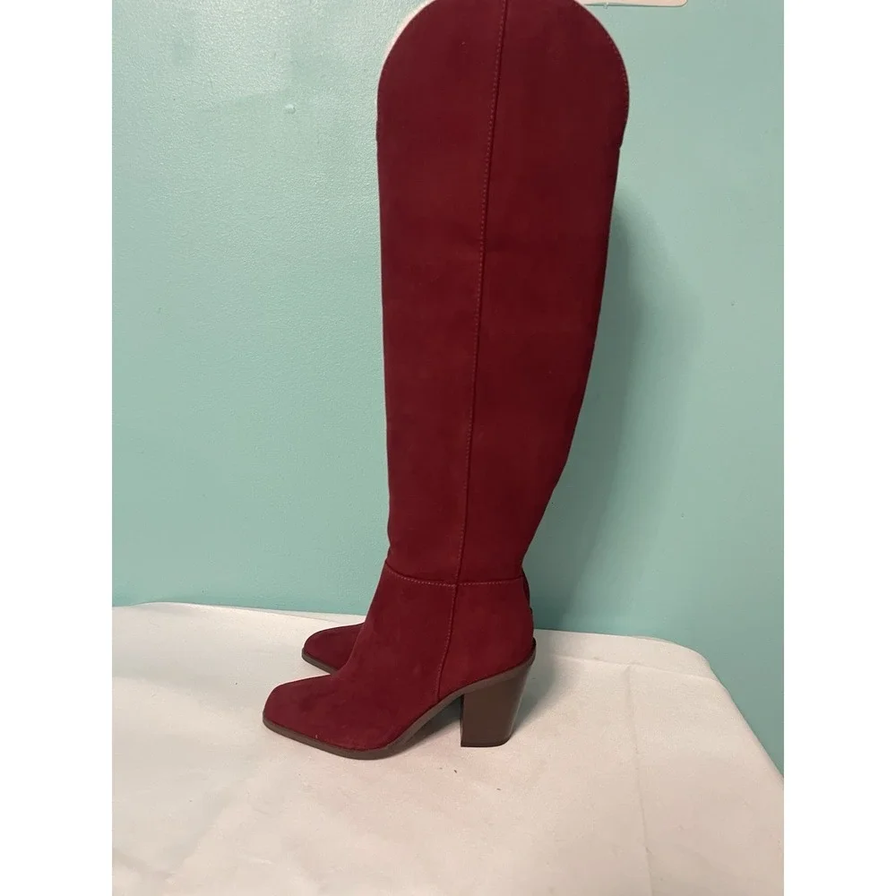 Jessica Simpson Ravyn Women's Over-The-Knee Zipper Boots Burgundy Size 5‎